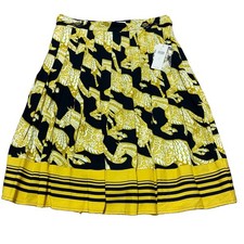 Anthropologie Maeve Jade Horse Pleated Skirt Size 2 NWT Yellow Black New Work