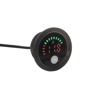 Battery Voltage Meter DC7-100V Voltmeter 12V Waterproof Round Battery Tester ...