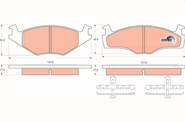 Bremsbelagsatz Scheibenbremse Vorne TRW GDB1219 FÜR Seat VW BremsbelÄGe-image