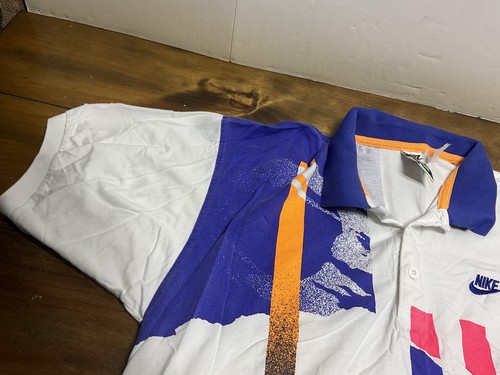 Vintage Nike Challenge Court Shirt Mens XL Polo Graphic 90s Federer Agase Tennis - Picture 3 of 12