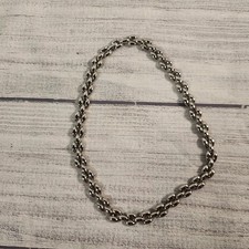 Napier Vintage Silver Tone Double Row Oval Link Necklace 15 Inch