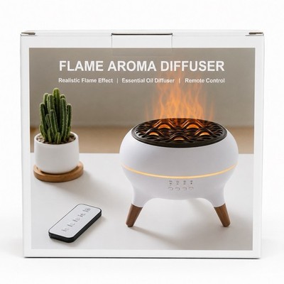 Flame Aroma Diffuser Essential Oil Humidifier Remote Control LED Mist New