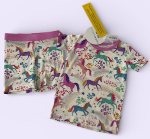 Little Sleepies Unicorn Magic Two-Piece SS & Shorts 12/18 Months (Free S/H)