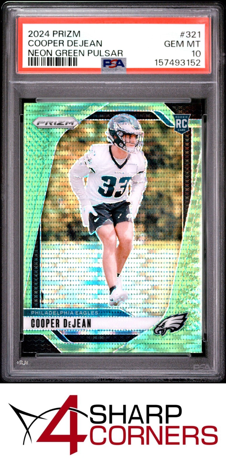 Cooper DeJean Panini Prizm #321 Neon Green Pulsar