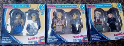 Lot of 6 Make-It Blocks Figurines Construction Blocks People New - 2 in each box