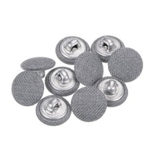 10pcs Fabric Cloth Covered Button 12.5mm Metal Round Sewing Buttons Gray