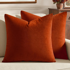 Burnt Orange Pillow Covers 18x18 Inch Soft Velvet Throw Pillow Covers Fall Decor