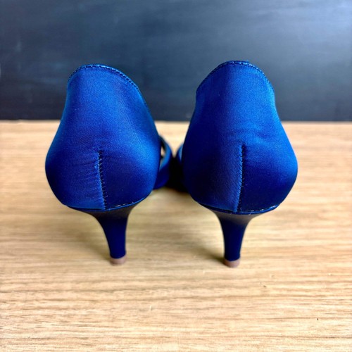 Betsey Johnson blaue Satin Peeptoe Heels – Kristall verziert – Damen 7M - Bild 5 von 16