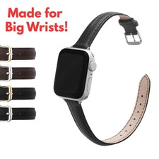 Slim Extra Long Womens Leather Band for Apple Watch 42mm 46 45 44 41 40mm 38 49