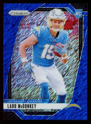 LADD MCCONKEY 2024 Panini Prizm Rookie Blue Shimmer FOTL /25 #365 Chargers