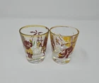 Vintage Federal Glass Rumpus Novelty Comedy Shot Glasses Set Of 2 /cb