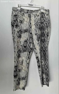 Zara Womens Multicolor Python Print Skinny Leg Pull-On Ankle Pants Size L - Photo 1/4