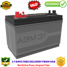 EverStart Platinum BOXED AGM Marine and RV Deep Cycle Battery, Group Size 31M 12
