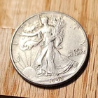 1943 Walking Liberty Half Dollar 50C Silver 0.9 Fine KM#142 Business PHILA 436