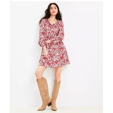 LOFT Night Bloom Belted Mini Dress NWT Size 12 Floral Pocket Dress