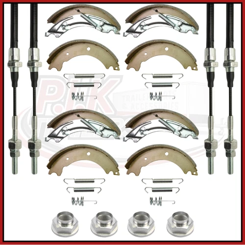 Twin Axle 200x50 Trailer Brake Shoes & Cables Kit for Knott HB505 IFOR WILLIAMS