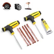 Car Tubeless Tyre Tire Puncture Repair Plug Repair Kit Needle Patch Fix Tool NEW