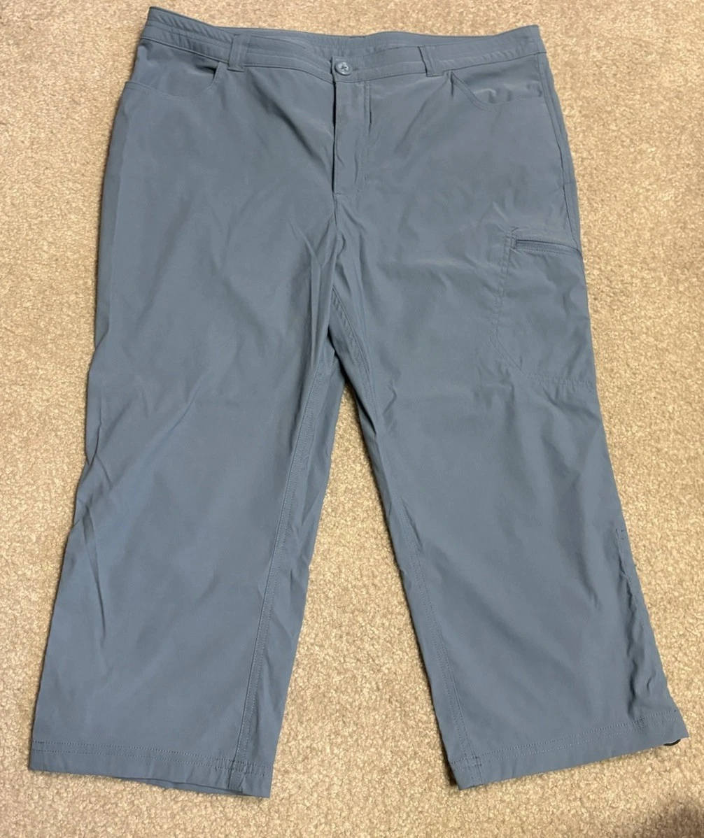 Eddie Bauer Womens Rainer Capri Pants Sz 14 Grey Gray Hiking Outdoor