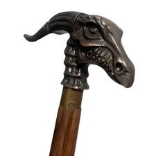 Handmade Brass Antique Dragon head Handle Wooden Walking Stick Designer Handmade