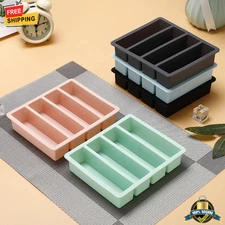 1 pc Silicone Strip Ice Cube Tray Easy Release Durable Square Mold for Drinks
