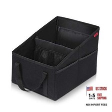 Car Seat Organizer - Passenger Seat Organizer, Collapsible Small Car Black