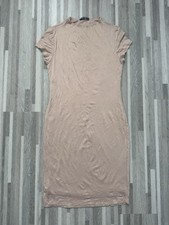 Populal mini dress, t-shirt style, fitted, light pink, size M.