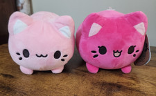 Lot of 2 Tasty Peach Aurora Strawberry Meowchi Pink Cat Plush
