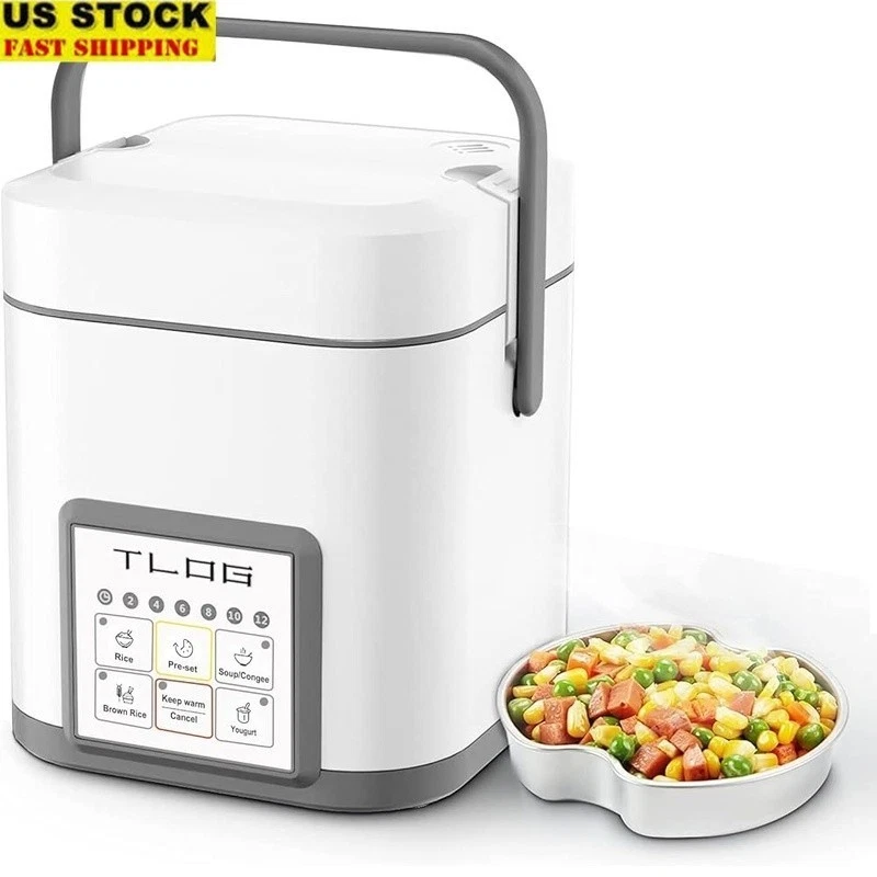 Mini Rice Cooker 2.5 Cup Non-Stick Portable Electric Steamer Healthy Meals New