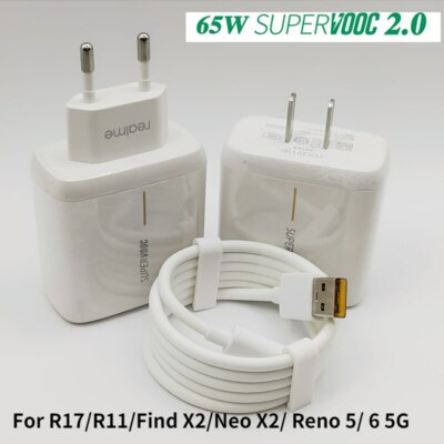65W Realme Supervooc Charger Adapter Type C Cable For