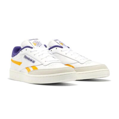 Reebok Men's Club C Revenge White/Collegiate Gold/Bold Purple