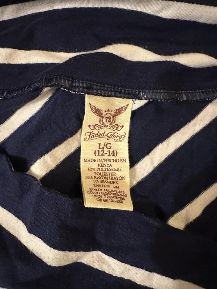 Saia maxi de malha Faded Glory listra Chevron preto e branco linha A G - Imagem 4 de 4