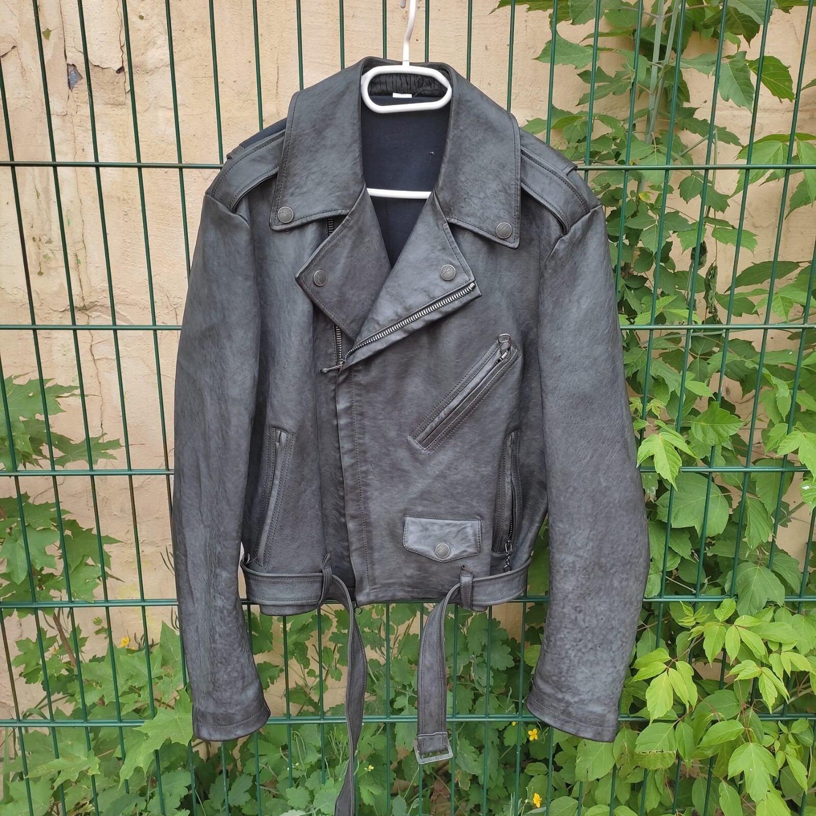 Giacca da motociclista John Galliano da uomo rara pelle pony