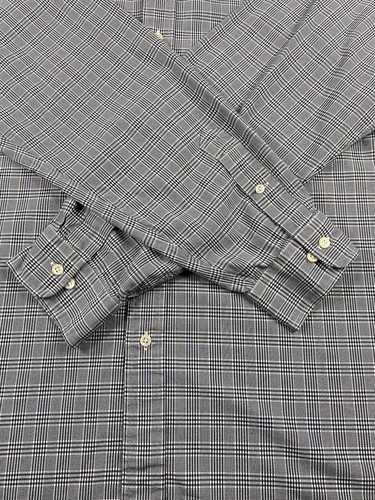 Ralph Lauren camicia uomo grande 17 34-35 bianco blu pony con bottoni manica lunga - Foto 5 di 12