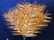 Vintage Millinery Flower Feather Foliage 5" Cluster Cinnamon Brown Paris Y264