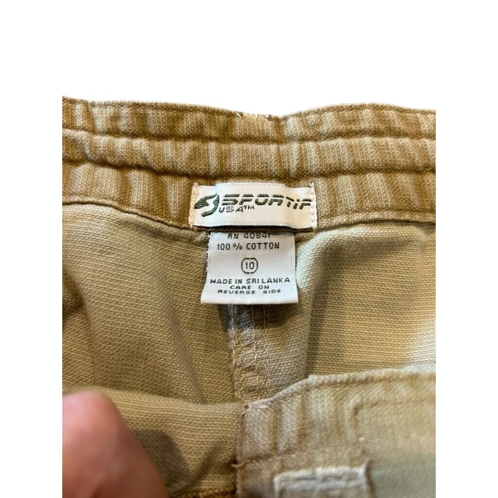 Ｋ Sportif USA Womens Cotton Drawstring Cargo Shorts Size 10 Khaki | eBay