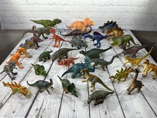 Dinosaur Figures Plastic Toys Various Sizes, Types Colors Lot Of 31 VGC