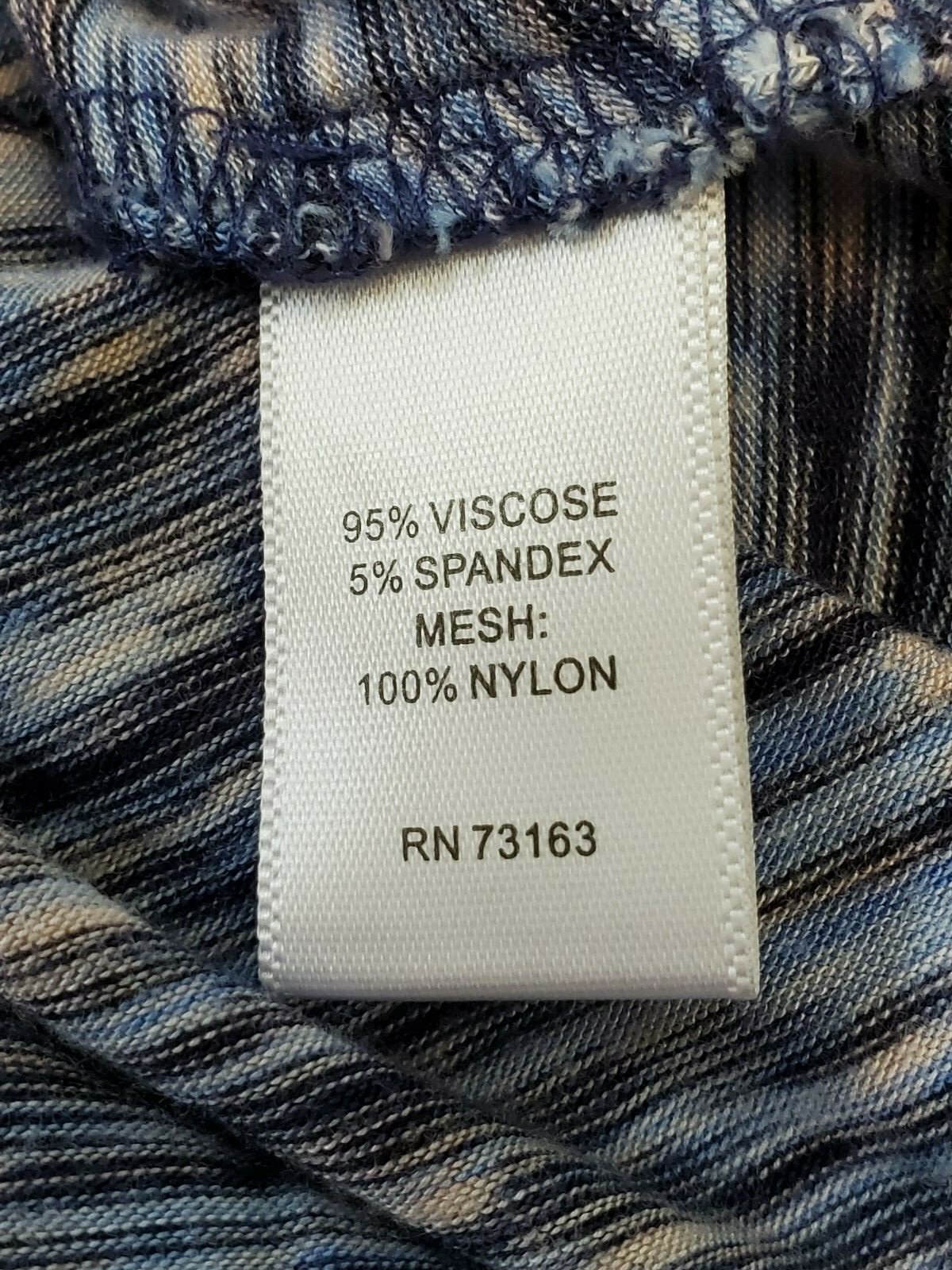 Cable & Gauge Blue Mesh and Material Sleeveless Round… Gem