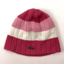 Screamer Pink White Stripe Winter Ski Hat
