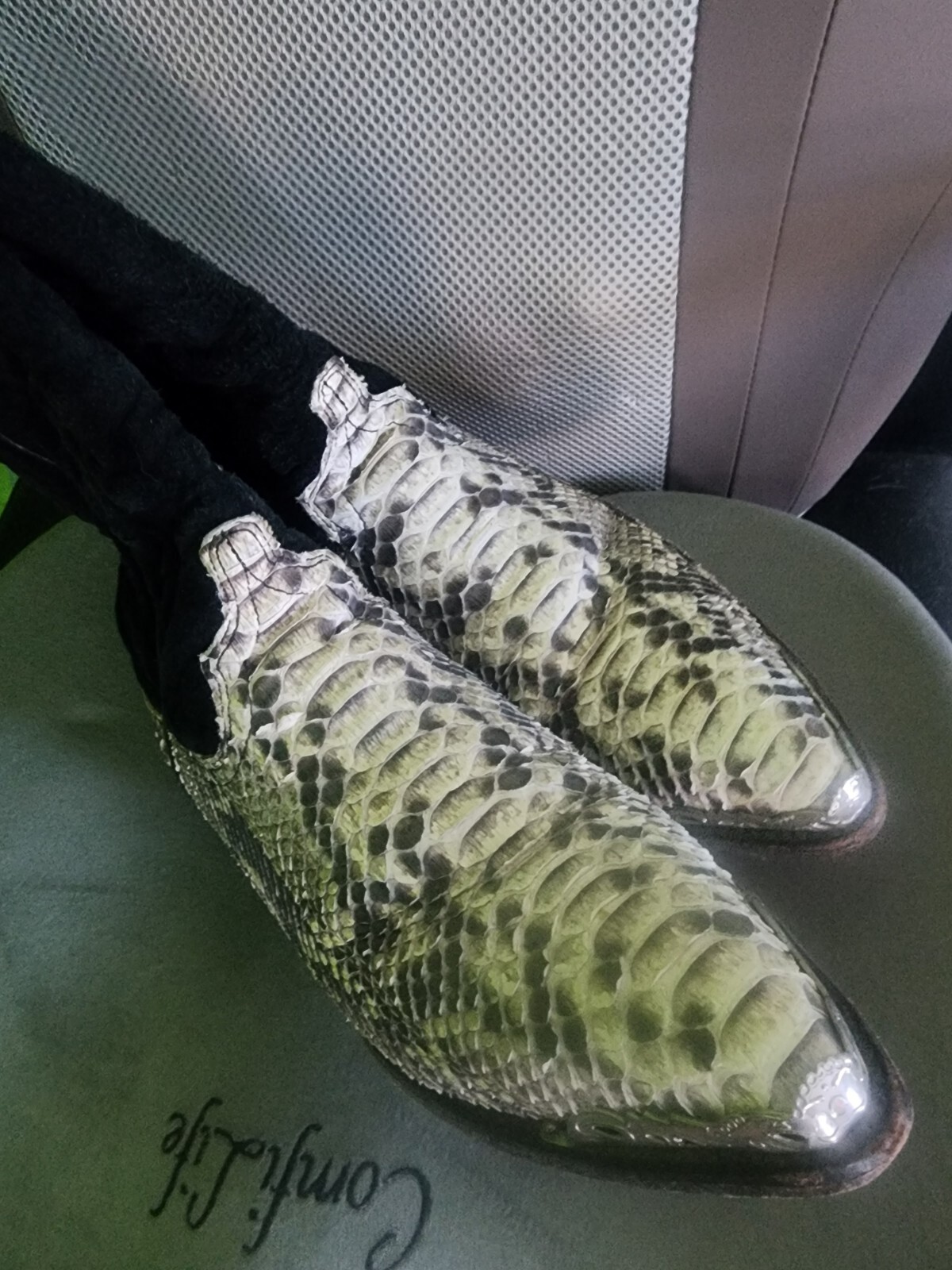 ~US 7~ GENUINE LEATHER SNAKESKIN PYTHON COWGIRL B… - image 4