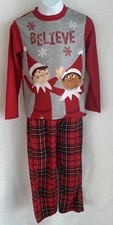 Kids Unisex Elf on the Shelf Christmas Pajamas Set Soft Fleece BELIEVE Size XS