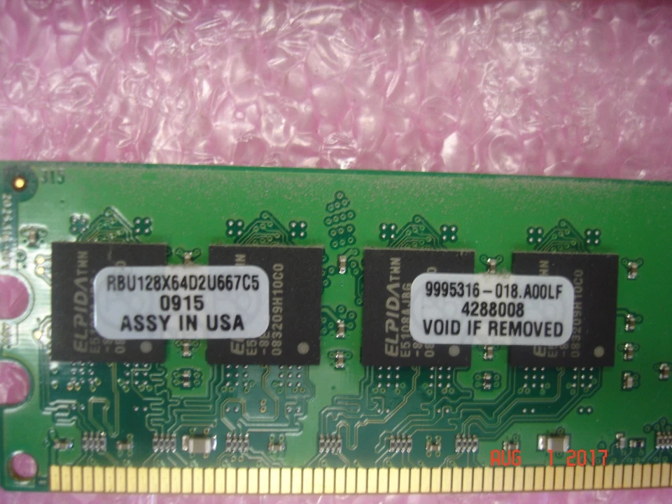 RBU128X64D2U667C5 KINGSTON 4 x 1GB DDR2-662  4GB MEMORY KIT 9995316-018 WORKING  - Image 2 of 2