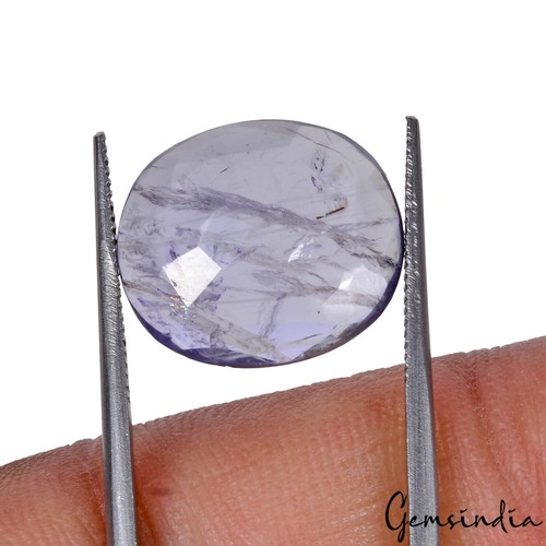 6.00 Ct Natural Blue Iolite Oval Faceted Cut Loose Ring Size Untreated Gemstone - Picture 3 of 6