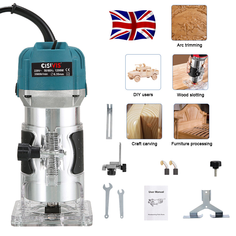 1200W Electric Hand Trimmer Palm Router Laminate Woodworking Laminator ...