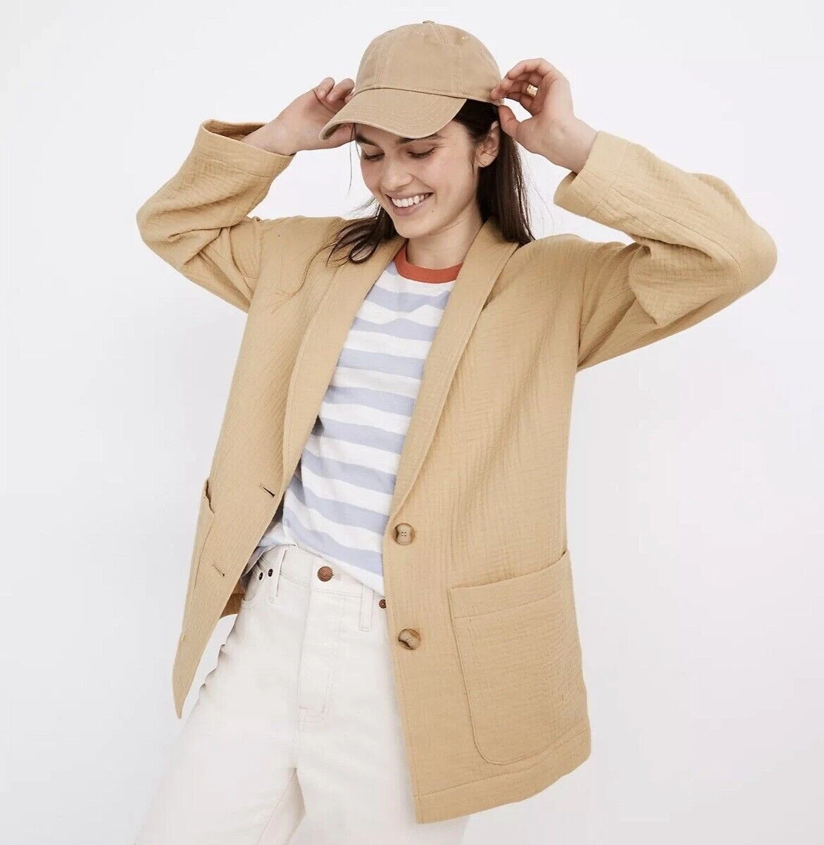 New MADEWELL Size XS Lightspun Dorset Blazer in Summer Dune