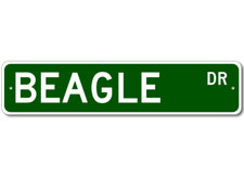 Beagle Drive Street Sign Personalized Custom Last Name Metal Sign - Aluminum