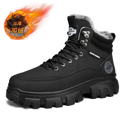 Men's Waterproof Winter Warm Snow Boots Non-slip Hiking Shoes Plush Ski Boots - Bild 20 von 22