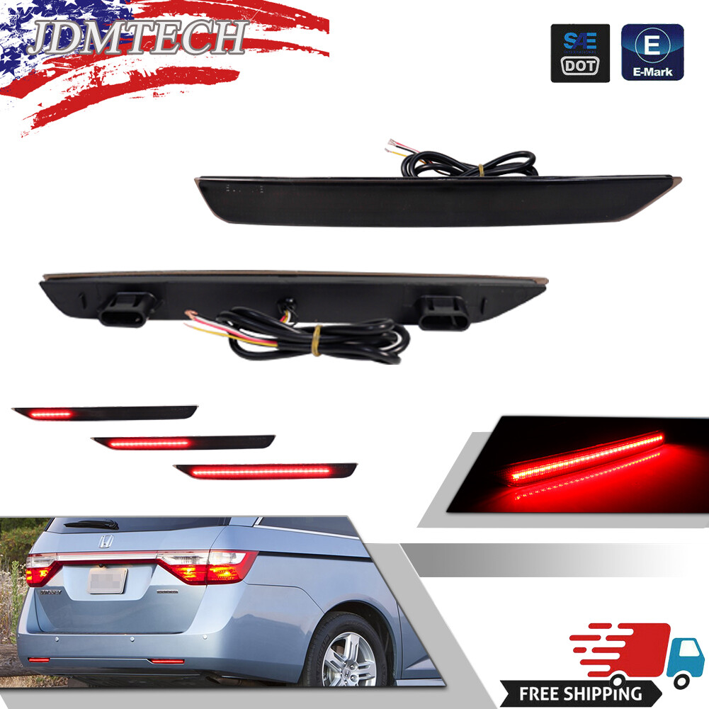 2011-2017 Honda Odyssey Smoke Lens Red LED Tail Brake Sequential
