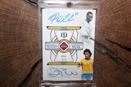 2022 Panini National Treasures World Cup Pele Zico Dual Auto Card