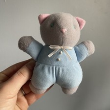 Vintage Eden Toys Plush Grey Blue Mini 5  Kitten Cat Crinkle Lovey Rare