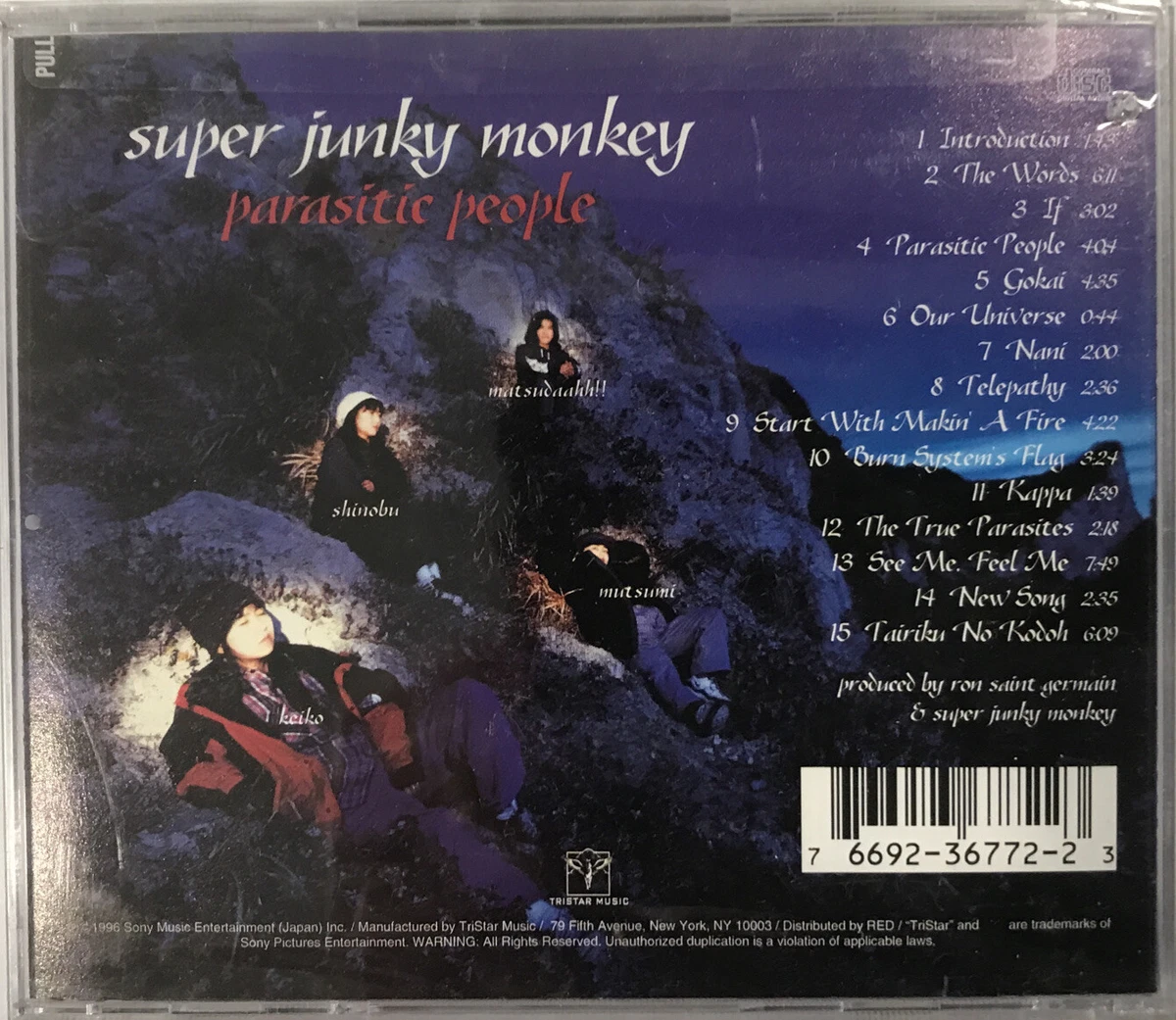 Super Junky Monkey - Parasitic People CD 9965 Tristar Music WK 36772 SEALED!